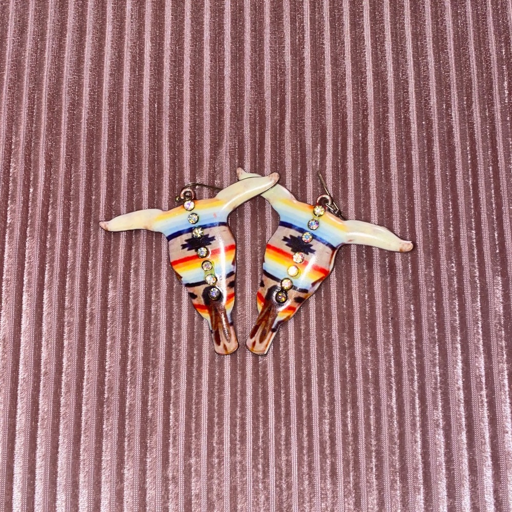 Cow skull earrings